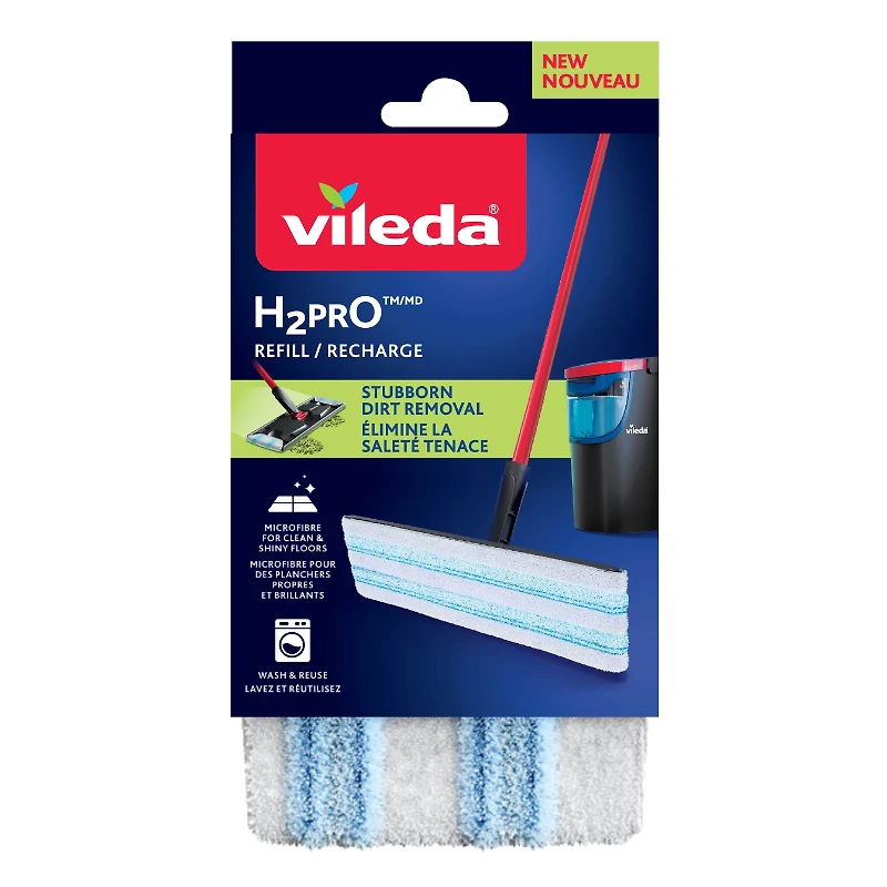 VILEDA H2PRO FLAT MOP REFILL in White