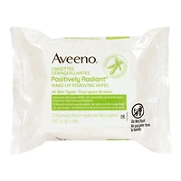 Aveeno Active Naturals Positively Radiant Make Up Removing Wipes - 25's