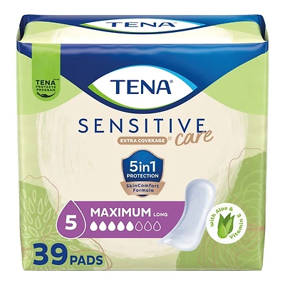 TENA Sensitive Care Extra Coverage Pads - Long - 39s