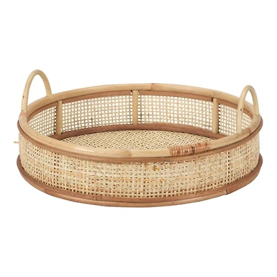 COLLECTION RATTAN TRAY W/HND