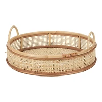 COLLECTION RATTAN TRAY W/HND