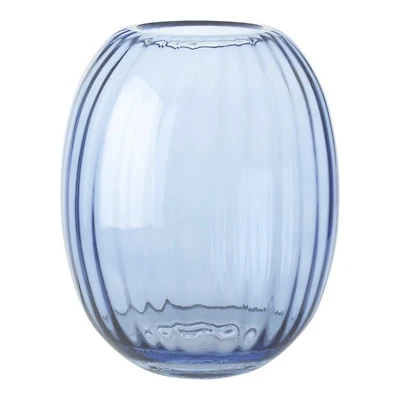 Collection by London Drugs Glass Vase Blue Francesca Dia- Grey - 20x25cm