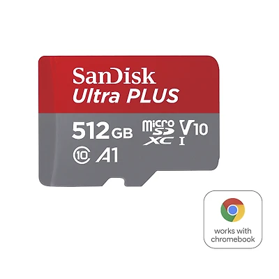 SANDISK ULTRA PLUS MICRO 512 SDSQUBL-512 in Red Size 512gb