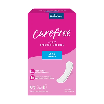 Carefree Body Shape Acti-Fresh Long Pantiliners - Unscented - 92s
