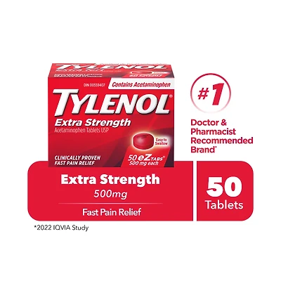 Tylenol* Extra Strength eZ tabs - 50's