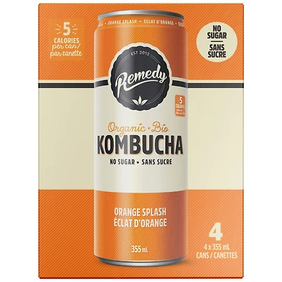 REMEDY KOMBUCHA O/SPLASH 4X355ML