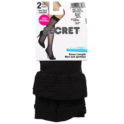 Secret Sheer Knee Length - Nude - 2 pair