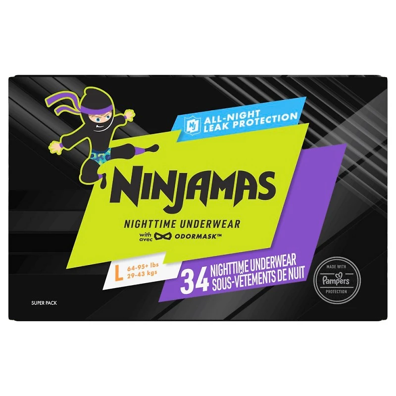 Ninjamas Nighttime Underwear with Odourmask - Boy's - 34s