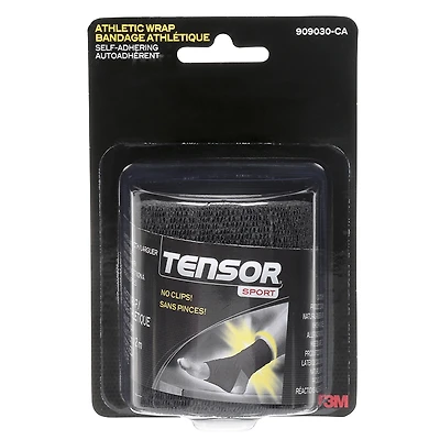 Tensor Sport Athletic Wrap Self-Adhering - Black - 3 inch