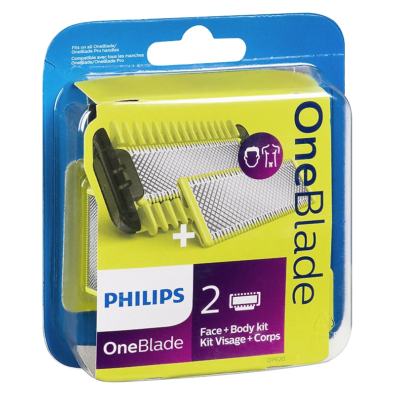 Philips OneBlade Face + Body Replacement Heads - 2s - QP620/50