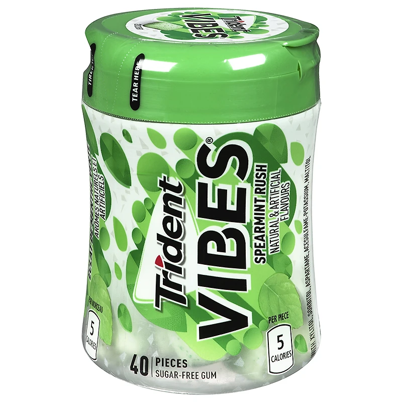 Trident Vibes Gum - Spearmint Rush - 40 pieces