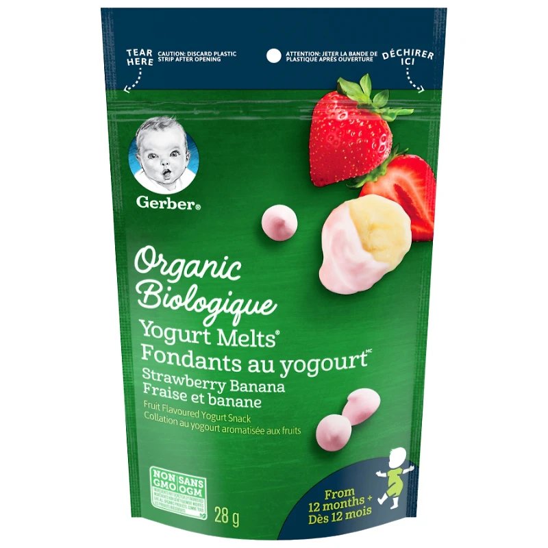 Gerber Organic Yogurt Melts - Strawberry Banana - 28g