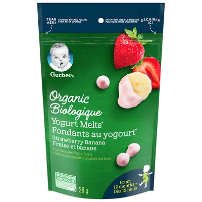 Gerber Organic Yogurt Melts - Strawberry Banana - 28g