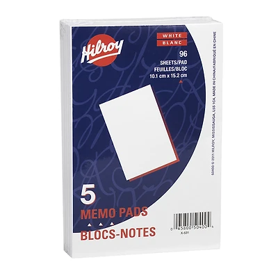 Hilroy Memo Pads - 10.2 x 15.2 cm - 5 Pack
