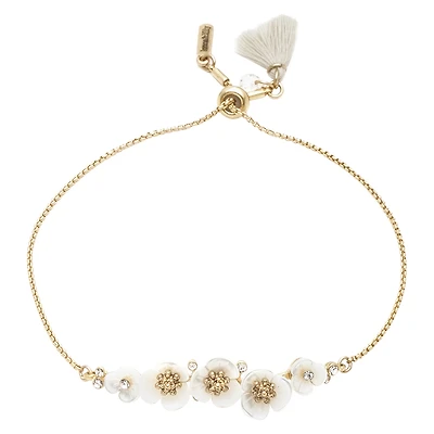 Lonna & Lilly Flower Slider Bracelet - Gold Tone