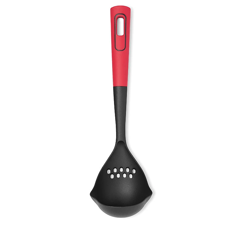 Starfrit Nylon Ladle - Integrated Skimmer - Red/Black