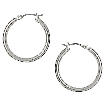 Nine West Click-It Hoop Earrings - Silver