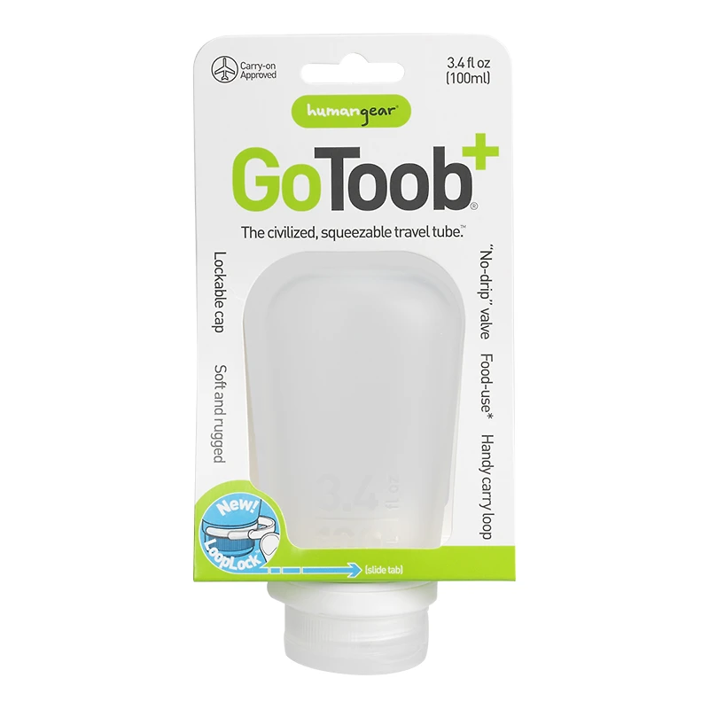 Go Toob+ Squeezable Travel Tube - Clear - 100ml