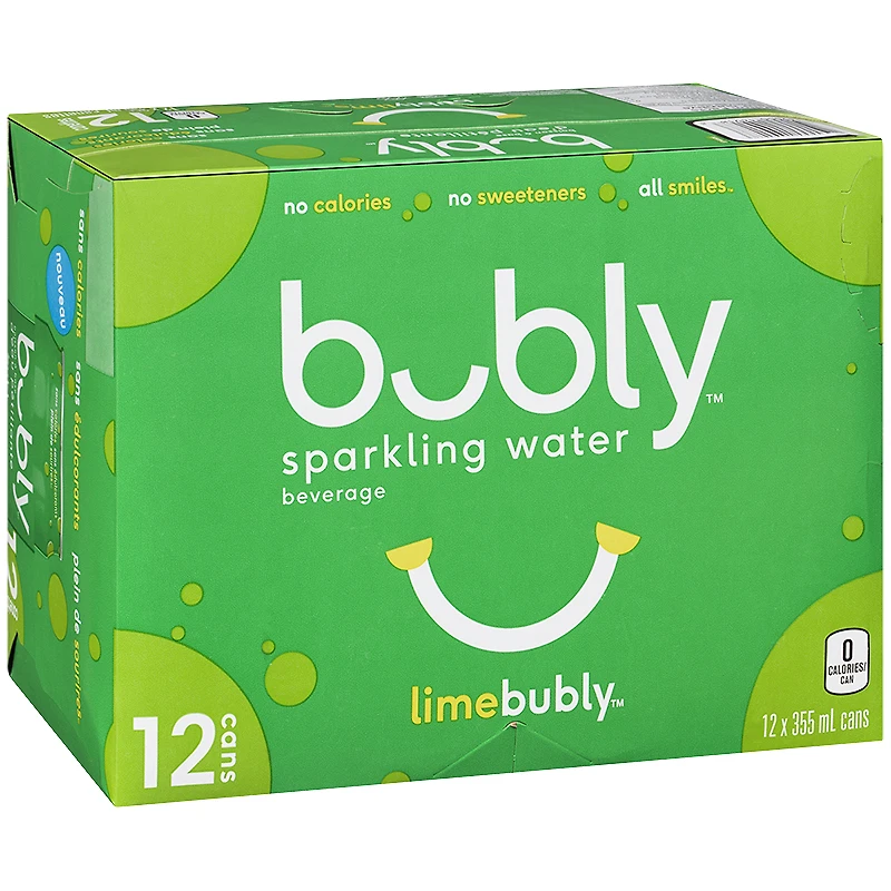 Bubly Sparkling Water - Lime - 12x355ml
