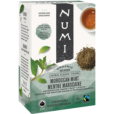 Numi Organic Herbal Teasan Tea - Moroccan Mint - 18s