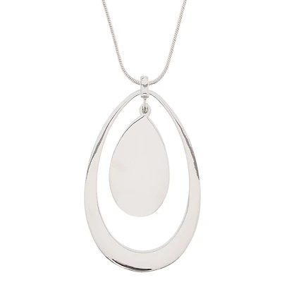 NINE WEST NK ADJ PENDANT in Silver