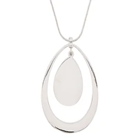 NINE WEST NK ADJ PENDANT in Silver
