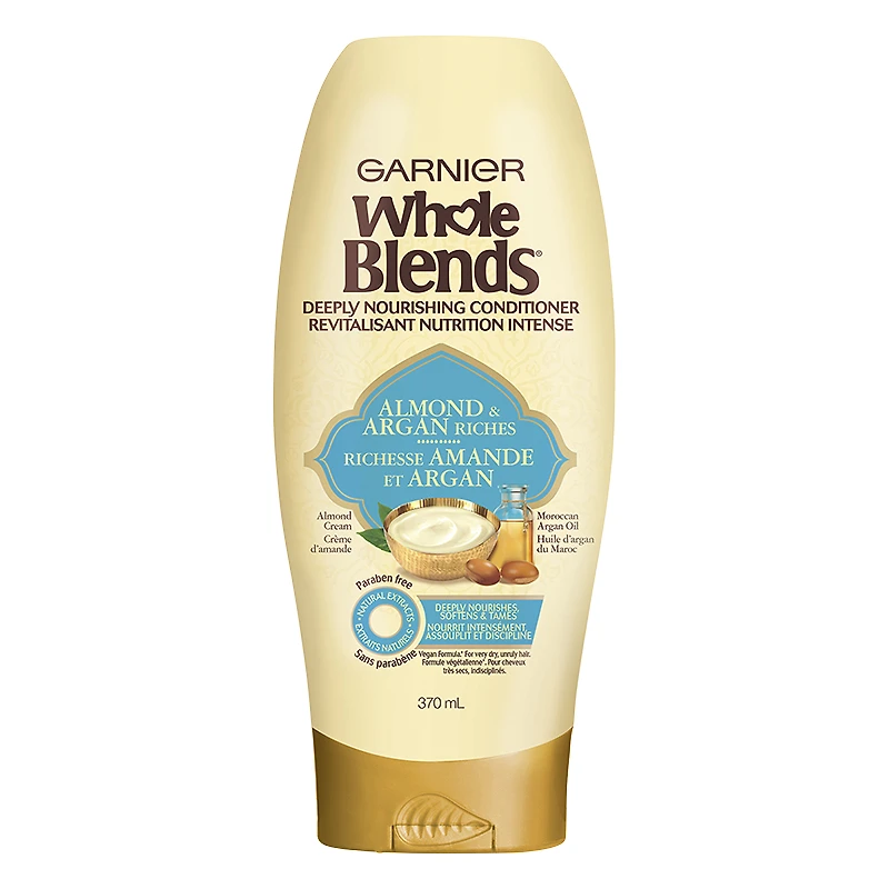 Garnier Whole Blends Deeply Nourishing Conditioner - Almond & Argan Riches - 370ml