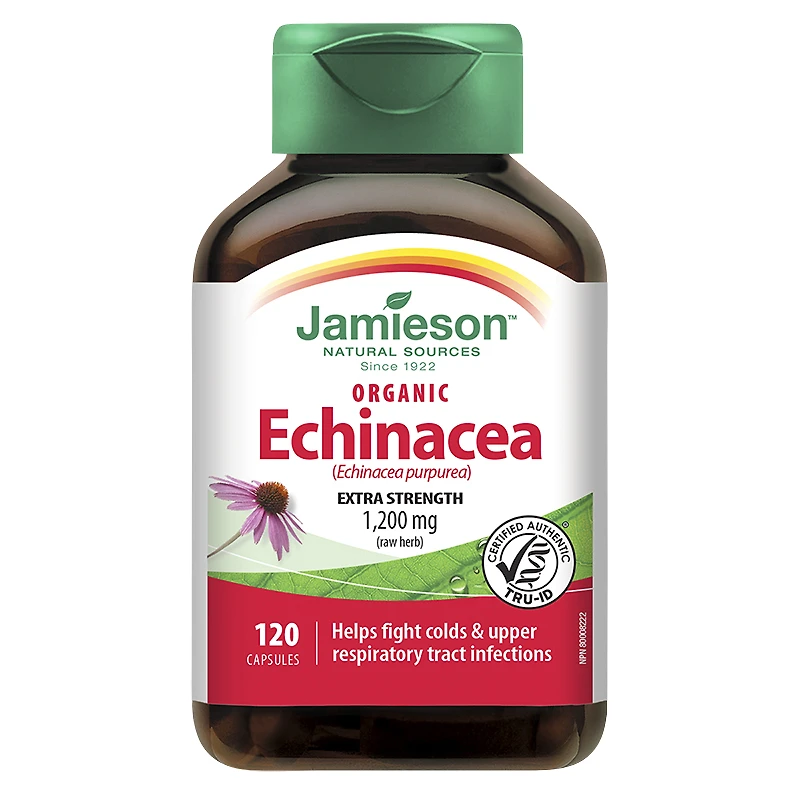 Jamieson High Potency Organic Echinacea (echinacea purpurea) 1,200 mg - 120's