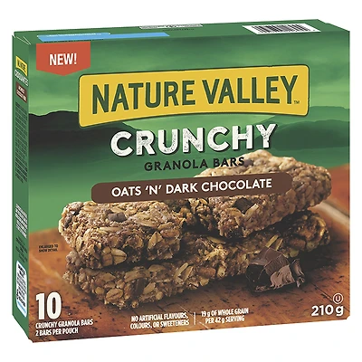 Nature Valley Crunchy Granola Bars - Oats 'N' Dark Chocolate - 210g