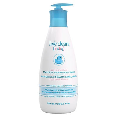 Live Clean Baby Tearless Shampoo & Wash - 750ml