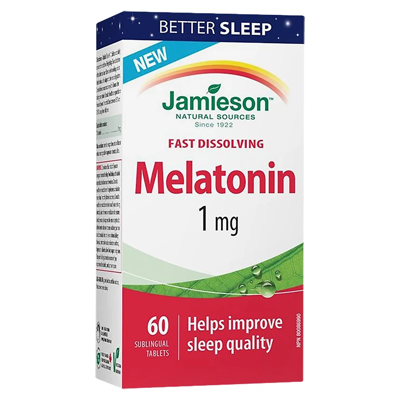 Jamieson Fast Dissolving Melatonin 1mg - 60 Sublingual Tablets