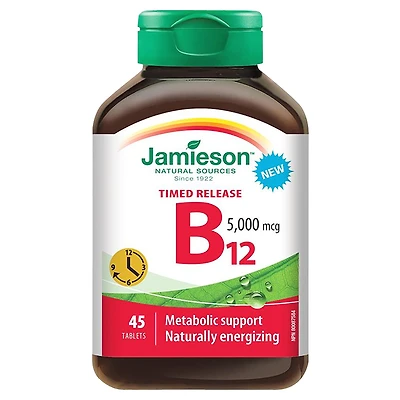 Jamieson Timed Release B12 - 5000 mcg - 45 Tablets