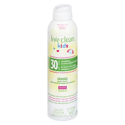 Live Clean Kids Mineral Sunscreen Spray - SPF 30 - 117g
