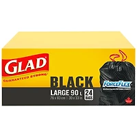 Glad Tie & Toss Force Flex Garbage Bags -  Large - 90L/24s