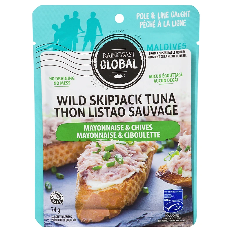 Raincoast Global Wild Skipjack Tuna - Mayonnaise & Chives - 74g