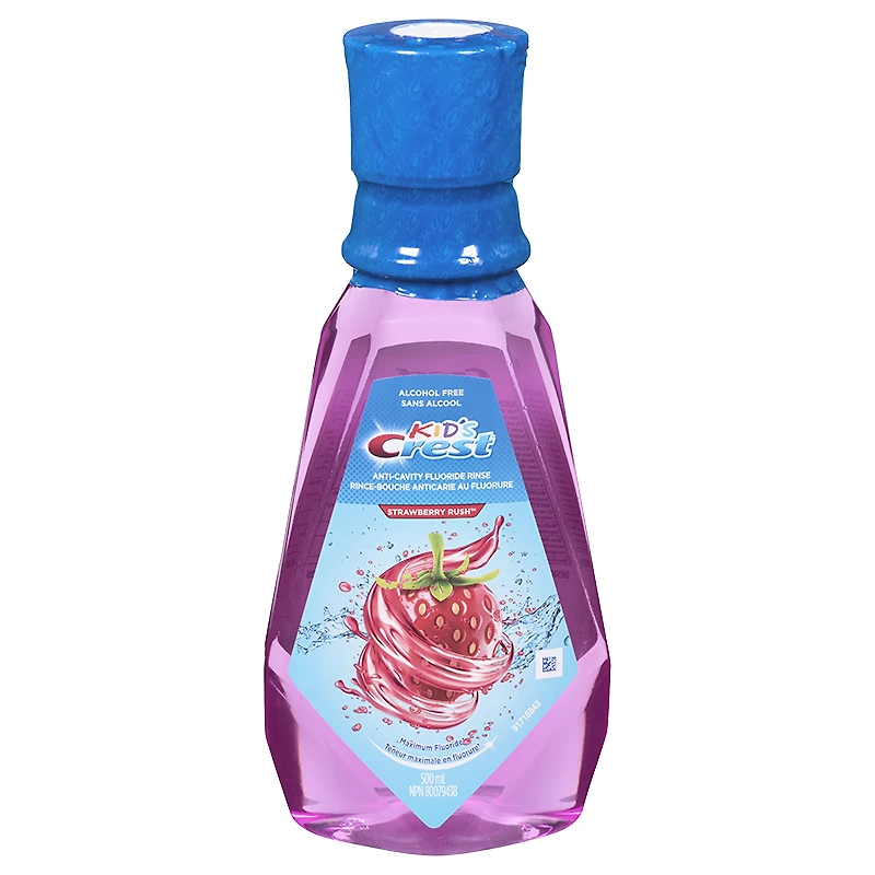 Crest Kid's Anti-Cavity Fluoride Rinse - Strawberry Rush - 500ml