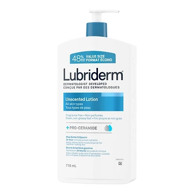 Lubriderm Unscented Lotion - Normal to Dry Skin - 710ml