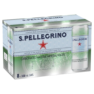 San Pellegrino Carbonated Natural Mineral Water - 8x330ml