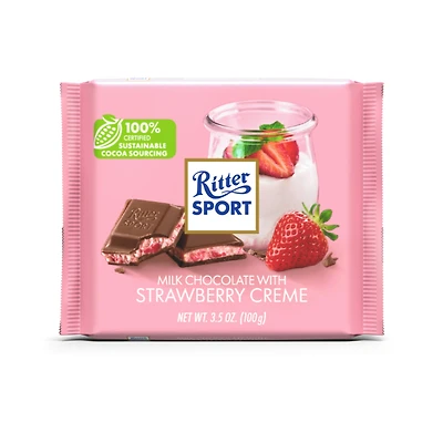 Ritter Sport - Milk Chocolate With Strawberry Creme - 100g