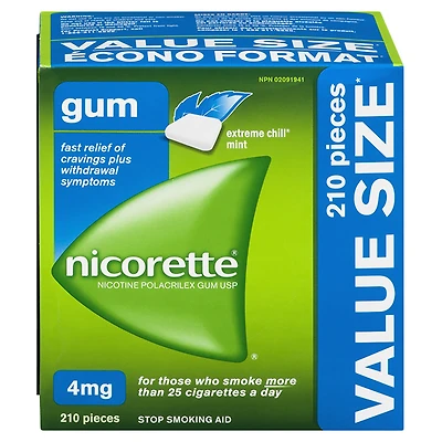 Nicorette Nicotine Gum - Extreme Chill Mint - 4mg - 210s