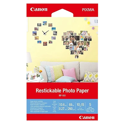 Canon RP-101 Restickable Photo Paper - 4 x 6inch - 5 Sheets - 3635C002