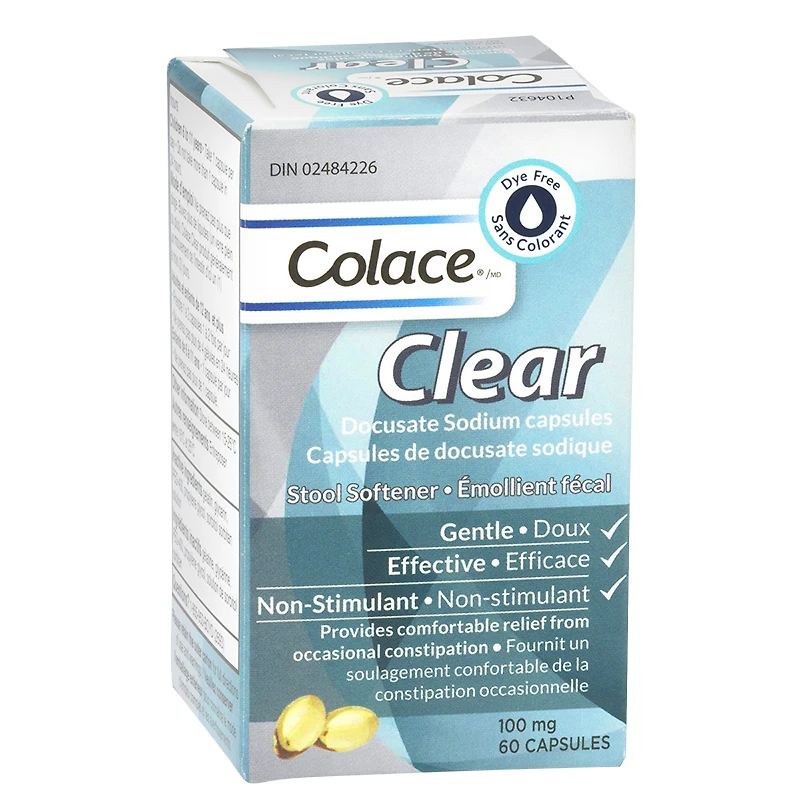 Colace Docusate Sodium Capsules - 100mg - 60s