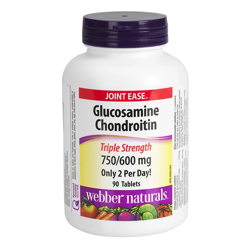 Webber Naturals Glucosamine & Chondroitin Sulfate 750mg/600mg - 90s
