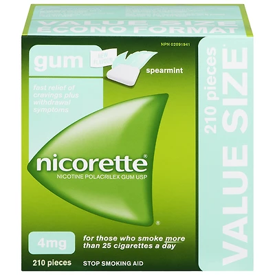 Nicorette Nicotine Gum - Spearmint - 4mg - 210s
