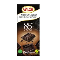 Valor 0% Sugar Added Chocolate - 85% Dark Chocolate - 100g