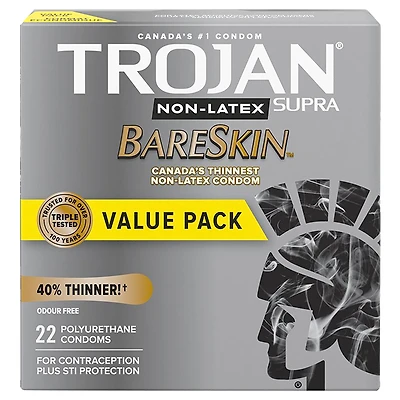 Trojan Supra Non-Latex BareSkin Condoms - 22s