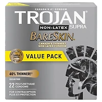 Trojan Supra Non-Latex BareSkin Condoms - 22s