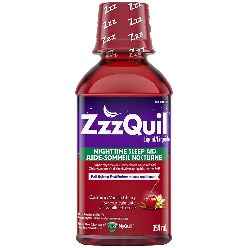 ZzzQuil Nighttime Sleep Aid - Calming Vanilla Cherry - 354ml