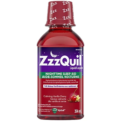 ZzzQuil Nighttime Sleep Aid - Calming Vanilla Cherry - 354ml