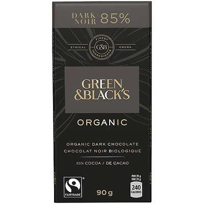 Green & Black's Organic Chocolate - 85% Dark - 90g